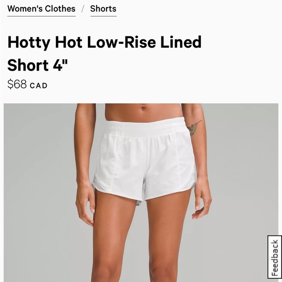 Lulu Lemon Hotty Hot Low-Rise Lined Short 4” size 12 - Picture 4 of 8